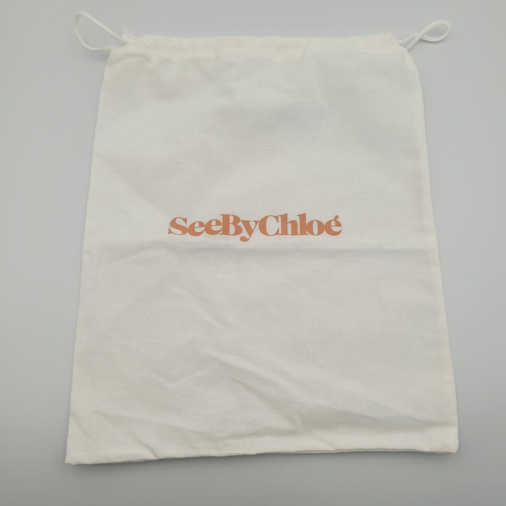See By Chloe White Cotton Drawstring Dust Bag Small Medium Made in Italy